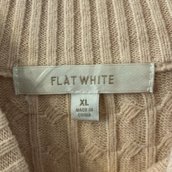 Anthropologie Flat White Long Sleeve Sweater Dress Tan Beige Size XL - Picture 5 of 7